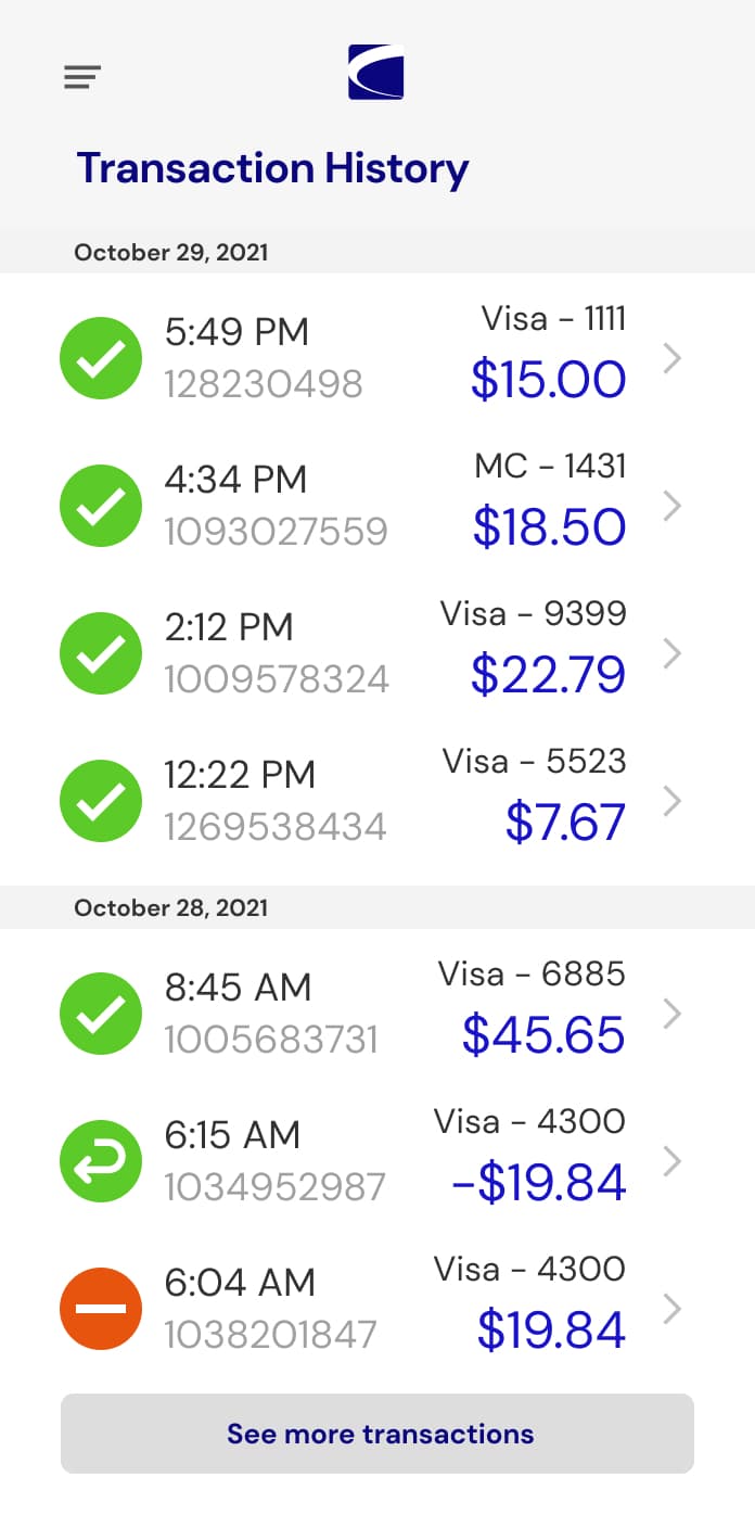 retail payment processing receipt 