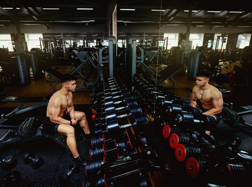 a man working out at a fitness center