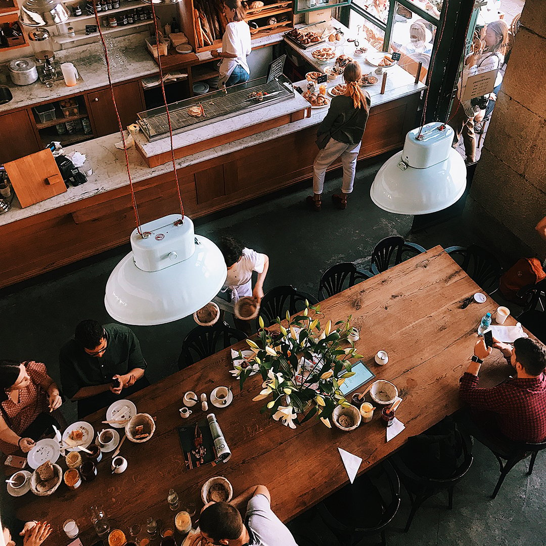 top view photo of restaurant