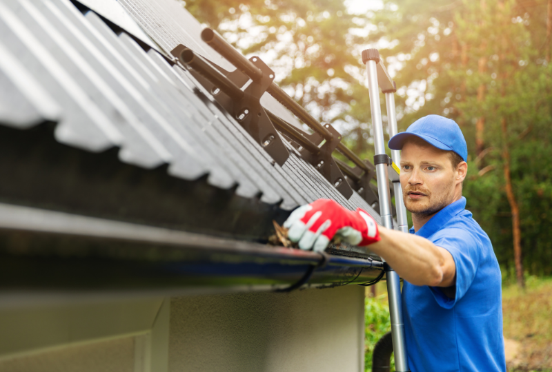 inspecting-a-cleaned-gutter