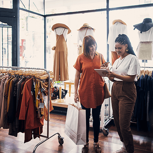 Retail shop with customers